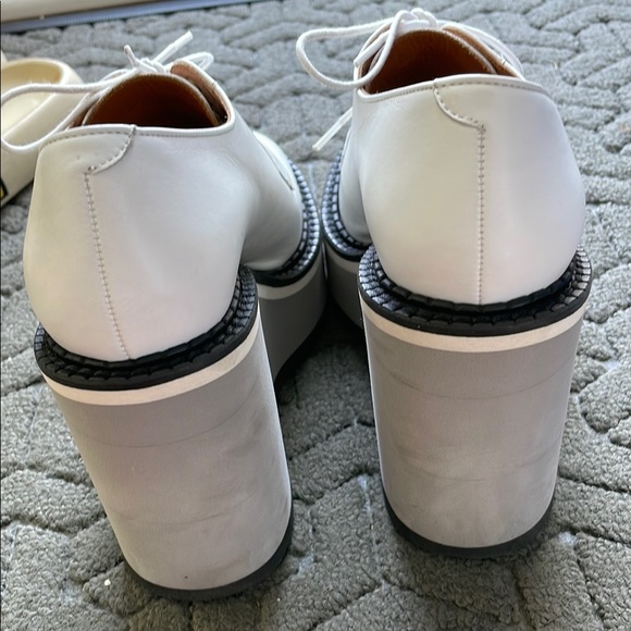 Robert Clergerie White Platform Wedge Shoes - Picture 3 of 5